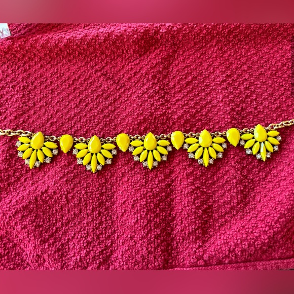 Stunning J Crew necklace. Bright yellow with clear rhinestones(?). Beautiful. - Picture 3 of 5